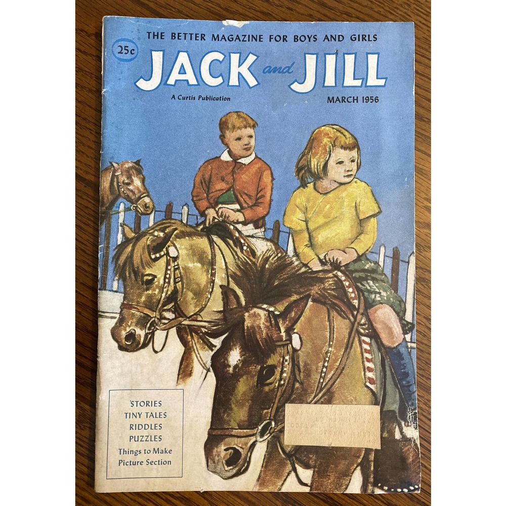 JACK & JILL Magazine March 1956 Paul Froelich Horse Riding Cover Curtis Pub